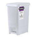 Superio Slim Trash Can with Foot Pedal – 4 Gallon Step-On Dustbin Small Plastic Garbage Can with Lid Trash Can for Bathroom Bedroom RV Kitchen Office Patio or Dorm – White Smoke