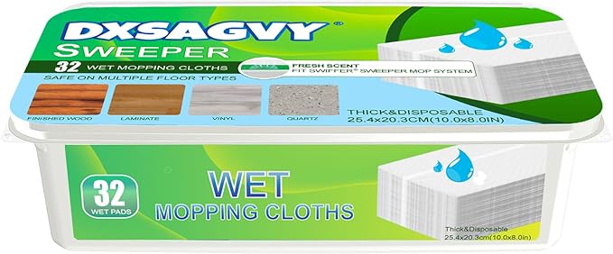 Upgraded Wet Mop Pads for Swiffer Sweeper Wet Mopping Cloths Refills32 Count