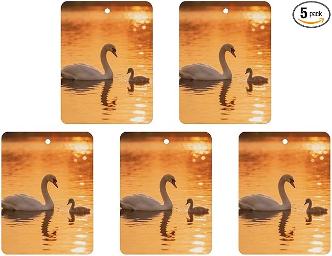5PCS Car Air Freshener Hanging Personalized Double Sided Swan Cygnets Car Fresheners Long Lasting New Cars Scents Cute Automotive Freshies for Closets Drawers (tea)