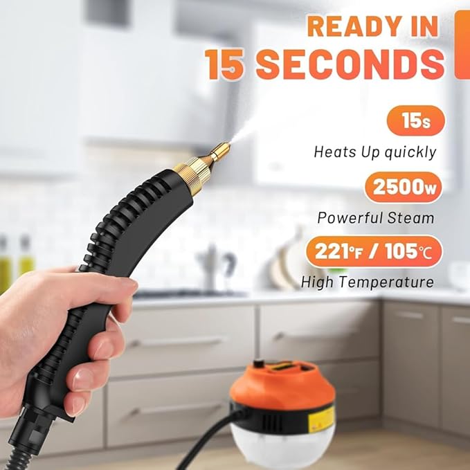 Handheld Steam Cleaner Portable High Pressure Steamer for Cleaning for Furniture Car Shower Kitchen Bathroom US Plug