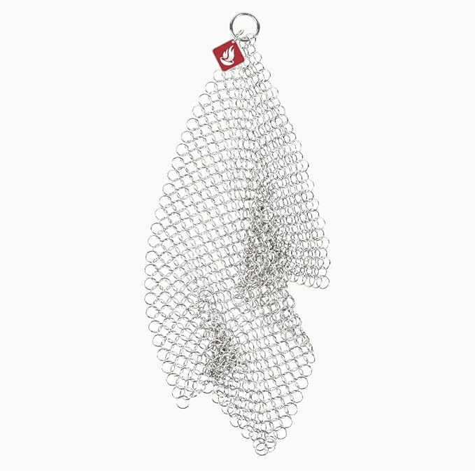 Knapp Made Chainmail Dishcloth 7”x5” - Replace Your Dirty Sponge - All Purpose Kitchenware Pots &amp Pans Cleaner - Lasts a Lifetime