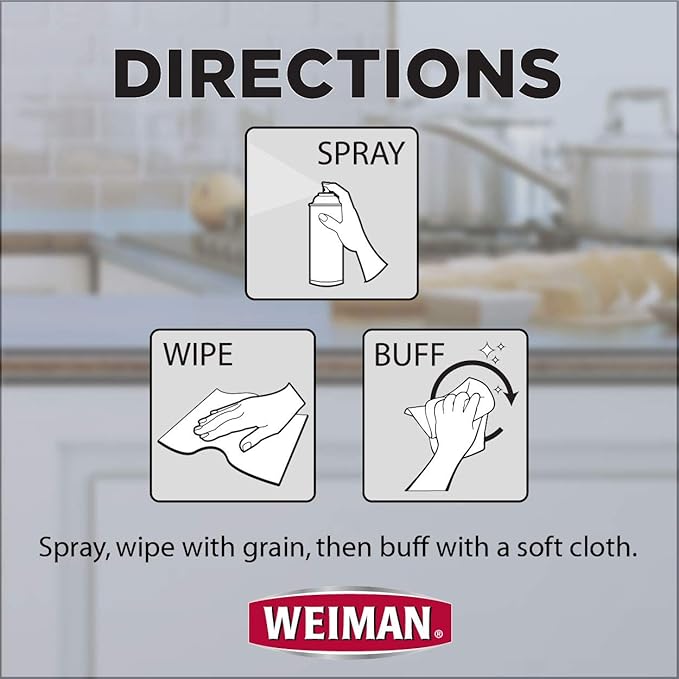 Weiman Stainless Steel Cleaner &amp Polish Aerosol 17 oz - 6 Pack