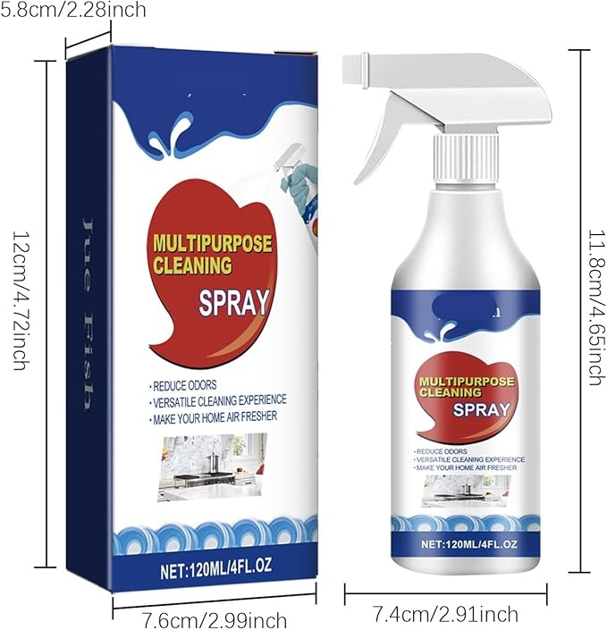 Multi-Purpose Cleaning Spray Heavy Duty Grease &amp Stain Remover For Kitchen Tiles Household Use Concentrated Formula(2PCS)