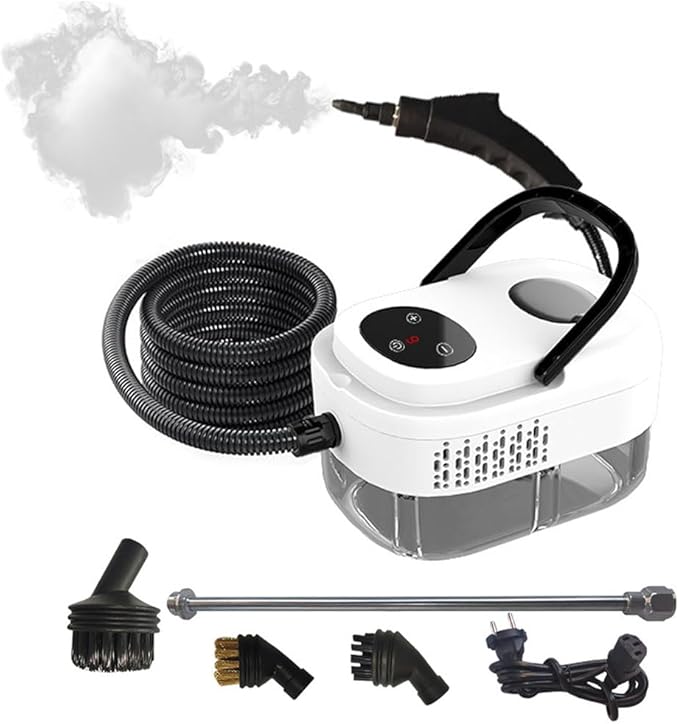 Handheld Steam Cleaner 1500W Pressure High Temperature Pressurized Steam Cleaning Machine with 1100ml Water Tank 3Bar 6 Gear Adjustment for Grout Tile Car Kitchen LCD Touch Screen