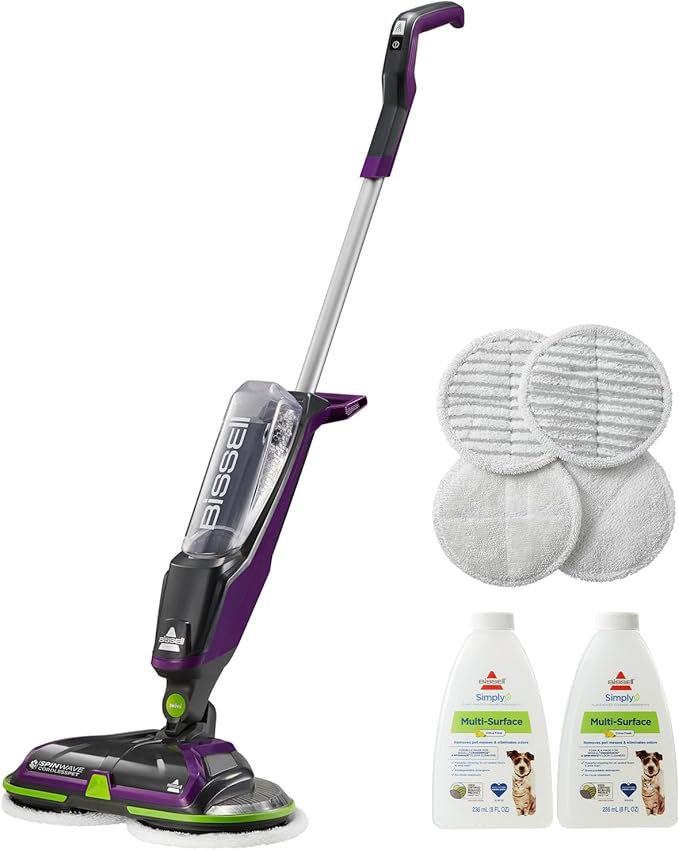 BISSELL® Spinwave Cordless Pet Hard Floor Spin Mop Cleaner 18V with washable mop pads for sealed hard floors 23157
