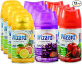 12 WIZARD AUTOMATIC SPRAY REFILLS 5 oz VARIETY PACK 4 EACH TROPICAL CITRUS-FRESH PICKED LAVENDER-APPLE CINNAMON