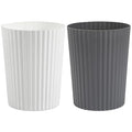 JiatuA Small Trash Can Plastic Wastebasket Garbage Container Bin for Bathroom Kitchen Under Sink Bedroom Home Office College Dorm White &amp Dark Grey