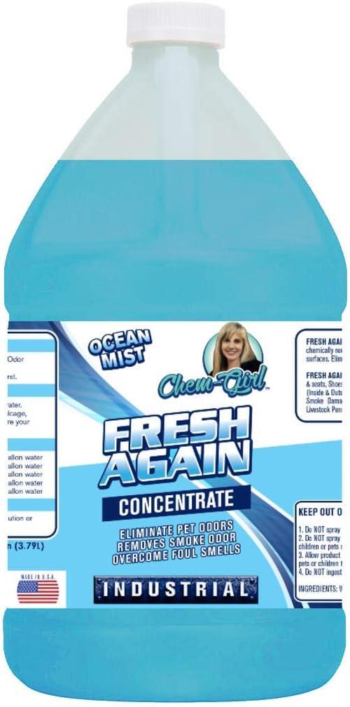 Chem-Girl | FRESH AGAIN Concentrated Odor Remover Carpet Freshener &amp Deodorizer Spray for Air Hard &amp Soft Surfaces | Industrial-Strength - 1 Gallon