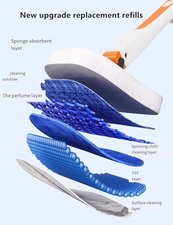 Toilet Brush System with 40 Count Refills Toilet Holder Bowl Wand Brush Cleaning Kit &amp Replacement Cleaner Refill Pads (Toilet Cleaning Kit - Orange)
