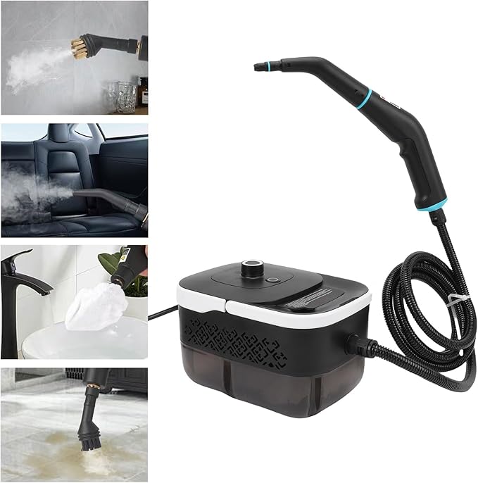 Steam Cleaner 6 Levels Adjustable Handheld Pressurized Steamer Machine with 1.2L Tank 15s Heat Up 6.56ft Hose for Home Dirt Tile Floor Kitchen (US Plug 110V)