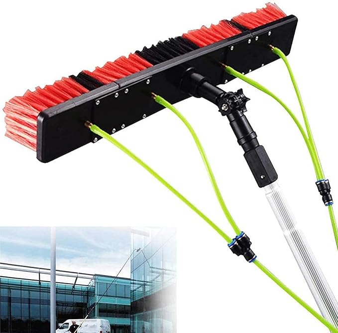5-11M Window Cleaning Pole Water Fed Extendable Cleaner Window Cleaner Kit Conservatory Roof Cleaning Photovoltaic and Solar Panels Outdoor Window Cleaner 30Cm Brush Head/9M/29.5Ft/