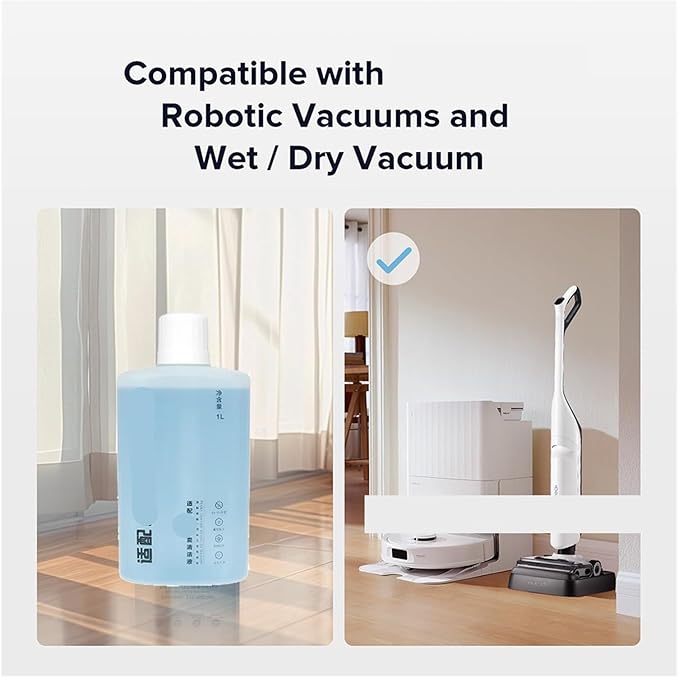 LiquidCompatible For RoborockQ5/Q7/Q8/S7/S8/Qrevo Series Dyad/Flexi Cordless Series Parts Vacuum Cleaner Cleaning Solution Accessories 1L