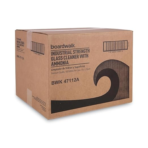 Boardwalk BWK37112A Industrial Strength Glass Cleaner with Ammonia 32 oz Trigger Bottle (Case of 12)
