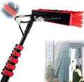 Water Fed Pole Kit 3.6-11M Length Water Fed Brush Water Fed Cleaning System Aluminum Outdoor Window Cleaner Cleaning Washing Tool for Window Glass Solar Panel Water Fed Telescopic Brush (30FT/9M)