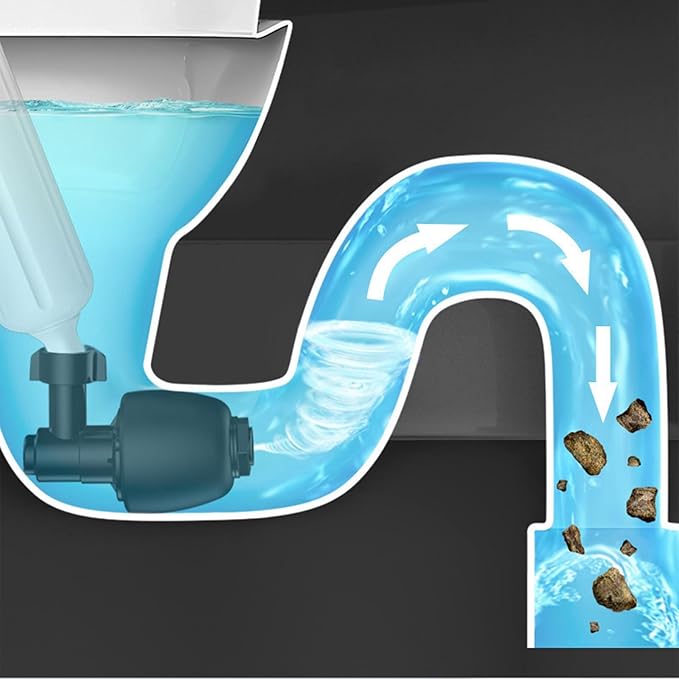 Declogger Toilet Drain Cleaner High Pressure Air Plunger with 3 Nozzles for Sink Bathtubs Pipe Clogs