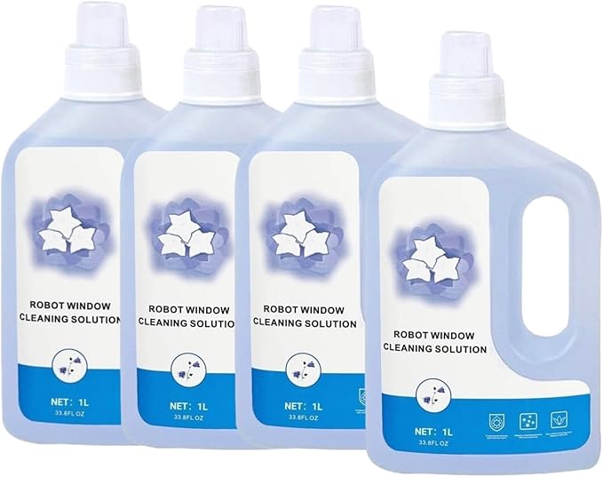 Window Cleaning Solution Compatible with ECOVACS Winbot W2 PRO Omni/W2 Omni/W2 PRO/W1 PRO/WINBOT MINI - Streak-Free Glass Cleaner Liquid(4 packs)