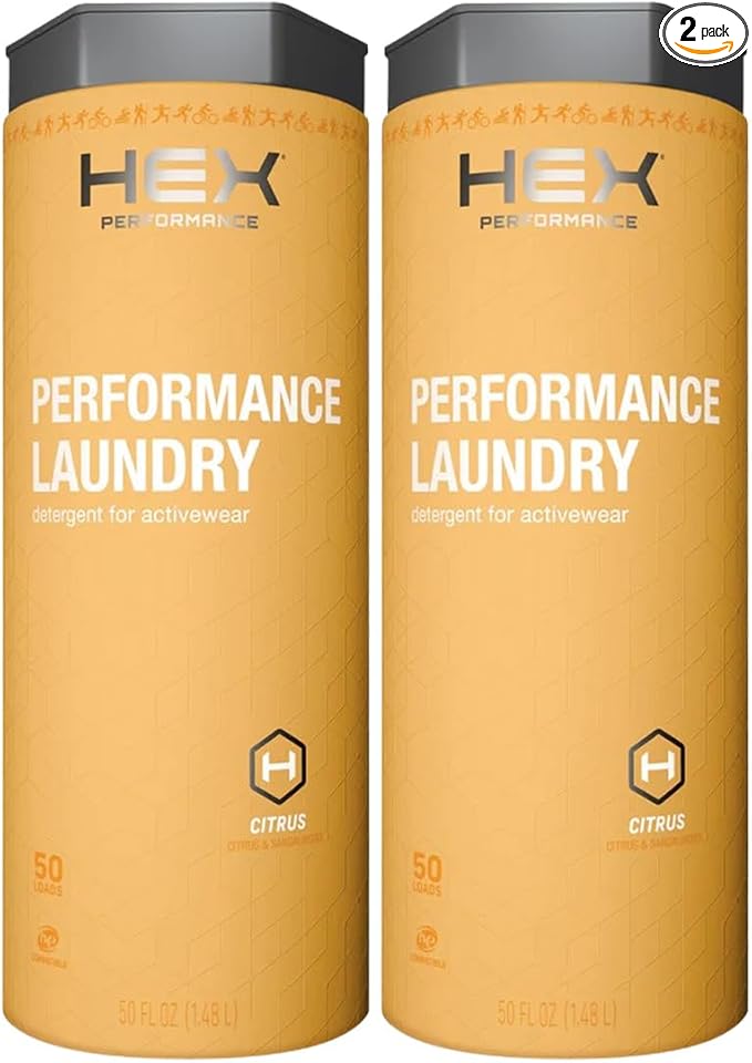 HEX Performance Laundry Detergent Citrus 100 Loads (Pack of 2) - Designed for Activewear Eco-Friendly Concentrated Formula