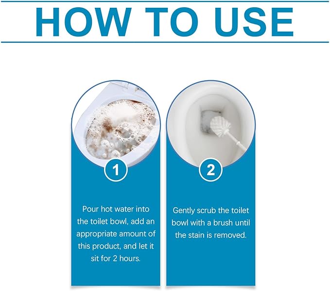 Household Toilet Cleaning Powder Gentle Stain Dissolving Reduces Odors 120g Compact Size(3pcs)