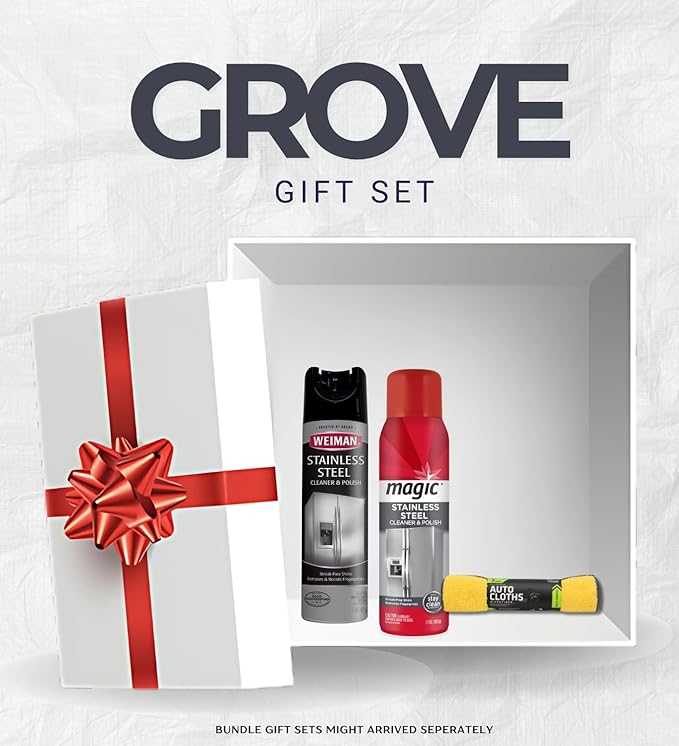 Stainless Steel Cleaner &amp Polish 17 oz Spray + Weiman Stainless Steel Cleaner and Polish Bundle with Microfiber Towel – Cleans Polishes and Protects Surfaces – Gift Set (3 Items)