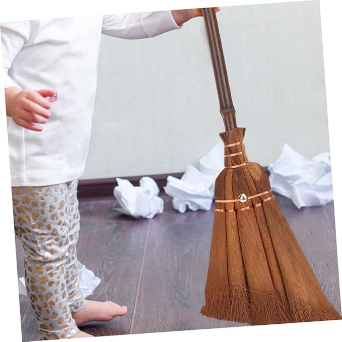2pcs Boys and Girls Toy Broom Set Mini Hand Sweeping Broom Natural Bamboo for Indoor Outdoor Cleaning Boy Girl for Home Kitchen