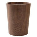 2.3 Gallons Wood Trash Can Wastebasket for Home or Office Japanese-style natural wood Round Wastebasket Lightweight Sturdy for Under Desk Kitchen Bedroom Den Hotel or Kids Room (Dark Wood-A)
