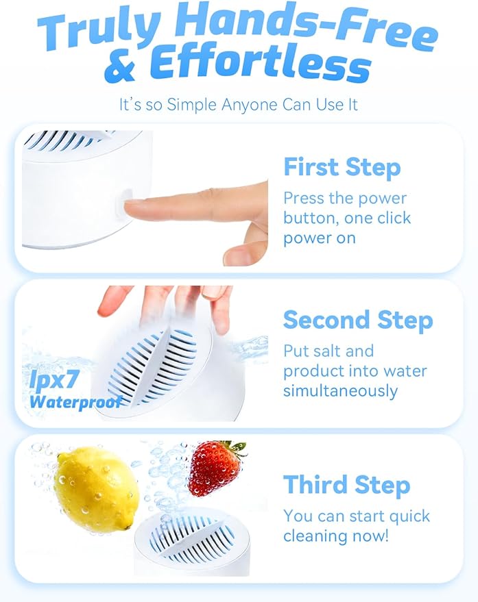 ERYNA Vegetable Cleaner Produce Cleaner Under 3 Minutes Extend Freshness Works on All Produce (3Pcs)