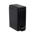 SIMPLEMADE Rectangle Step Trash Can - 5 Liter / 1.3 Gallon - Small with Lid Stainless Steel for Bathroom | Office | Garbage | Metal Wastebasket (Black)