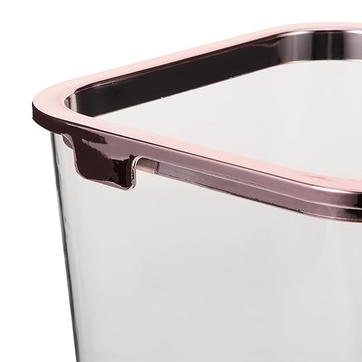 Clear Trash Can Square Wastebasket Plastic Garbage Bin Transparent Rubbish Can Waste Container for Bedroom Kitchen Bathroom Home Office A