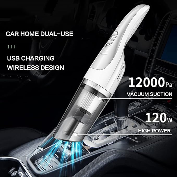 Aoun Lightweight Quiet Vacuum Cleaner Rechargeable Cordless 12KPa Powerful Suction Stick Cordless Upright Cleaners with HEPA Filter Household for Pet Hair Hardwood Carpet