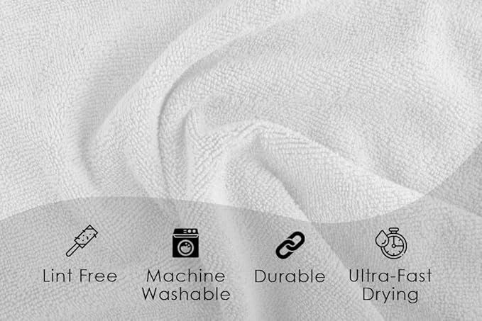 Avalon Towels Microfiber Cleaning Cloths (Value Pack of 36) - Size 16 x 16 Inches Highly Absorbent Cleaning Rags Lint Free Reusable and Washable Microfiber Towels for Cars
