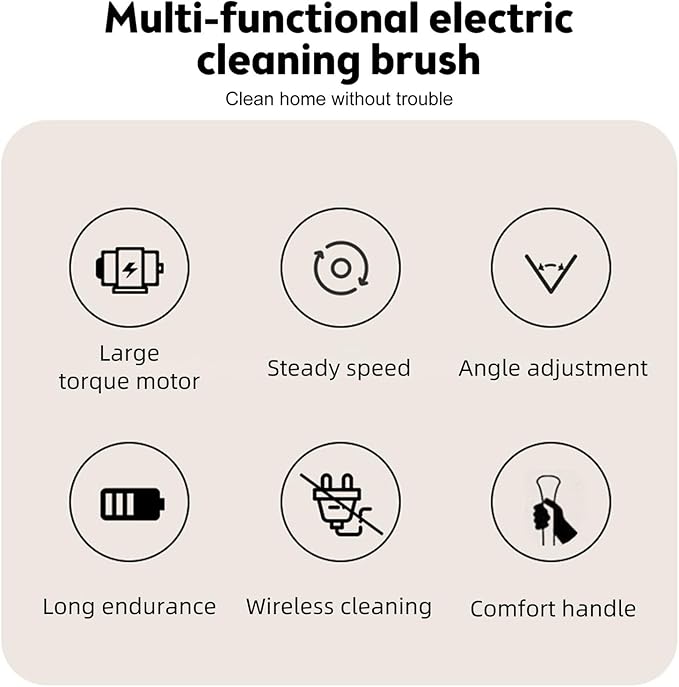 Cordless Electric Spin Scrubber with 9 Replacement Cleaning Heads IPX6 Dual Speed Adjustable Shower Cleaning Brush with Extension Arm for Bathroom (6 Replaceable