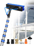 VEVOR Water Fed Pole Kit 36FT Solar Panel Cleaning Pole with Extendable Handle 180° Rotatable Brush Head &amp 65.6FT Hose Household &amp Outdoor Window Cleaner Tool for Caravan Solar Panel Deck