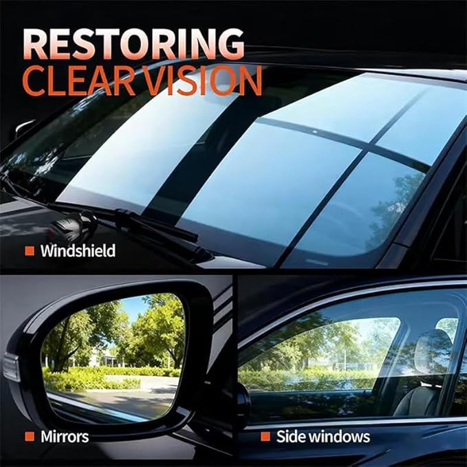 Glass Emulsion Cleaner Multi-surface Glass Cleaning Board Handheld Oil Film Remover for Car Automotive Oil Film Cleaning Remover for Mirrors Shower Doors Car Windows (2 100g)