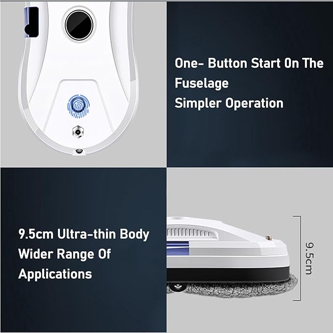 Window Cleaner Robot with Automatic Water Spray Smart Glass Cleaning Robotic for Indoor and Outdoor Glass Tile Window Smart Cleaner Kit with Remote Control