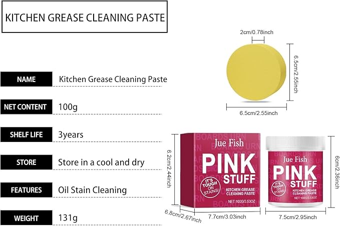 Kitchen Degreaser Cleaning Paste - Multi-Purpose Removes Stubborn Grease &amp Grime Easy To Use(2PCS)
