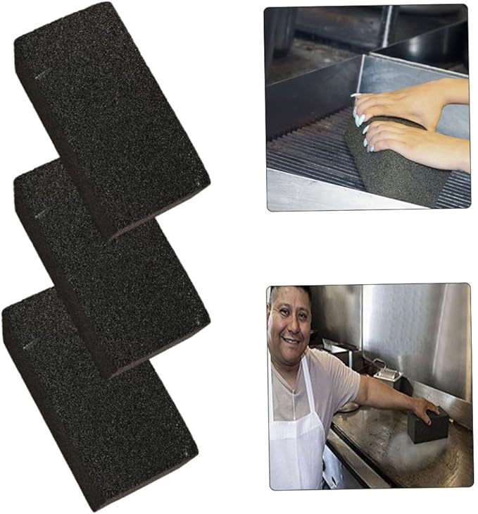 Grill Griddle Cleaning Brick Block Ecological Barbecue Removing Stains Stone 3PCS.