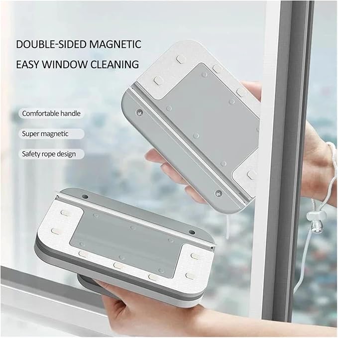 Magnetic Window Cleaner Brush Double-Side Automatic Water Discharge Wiper Glass Cleaning Office Household Tools