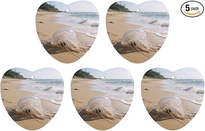 5PCS Car Air Freshener Hanging Personalized Double Sided Transparent Beach Car Fresheners Long Lasting New Cars Scents Cute Automotive Freshies for Closets Drawers (tea)