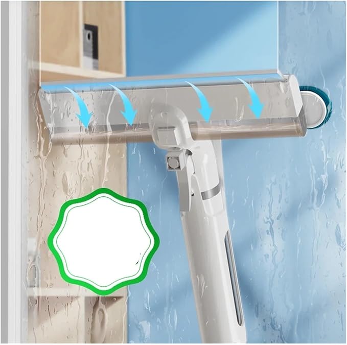 2 in 1 Window Mesh Screen Brush Cleaner Broom Wiper Telescopic Long Handle Mop Squeegee Cleaning Tool