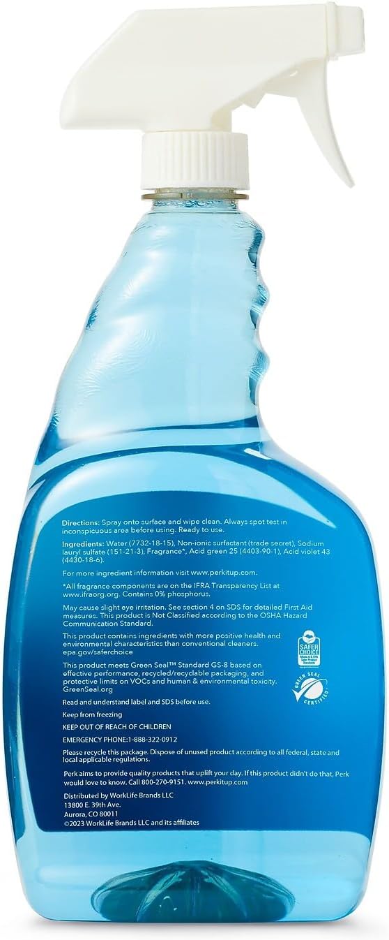 Sustainable Earth Citrus Glass Cleaning Spray 32 oz Bottles 12/Carton — Ammonia‑Free Streak‑Free Glass &amp Surface Cleaner