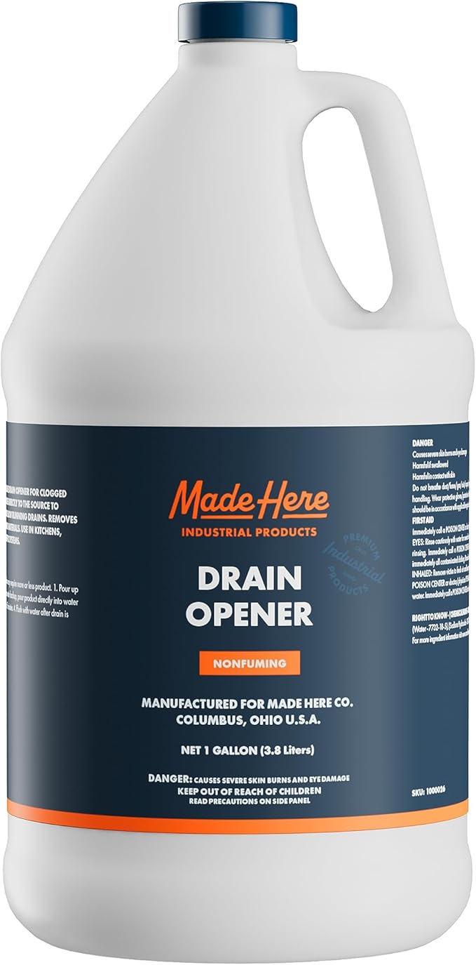 Quick-Acting Liquid Drain Opener - Dissolves Grease Hair Food &amp More - Prevents Plumbing Problems - Non-Fuming No Acid or Bleach Odors - Safe for All Pipes