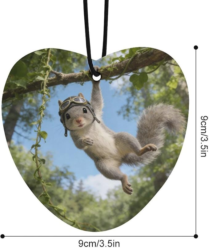 5PCS Car Air Freshener Hanging Personalized Double Sided Squirrel Swinging Car Fresheners Long Lasting New Cars Scents Cute Automotive Freshies for Closets Drawers (tea)