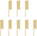 uxcell 8pcs Wooden Dust Brush 14 Inch Hand Broom Cleaning Brush Soft Bristle with Wood Handle for Bench Car Sofa Bed Fireplace Yellow