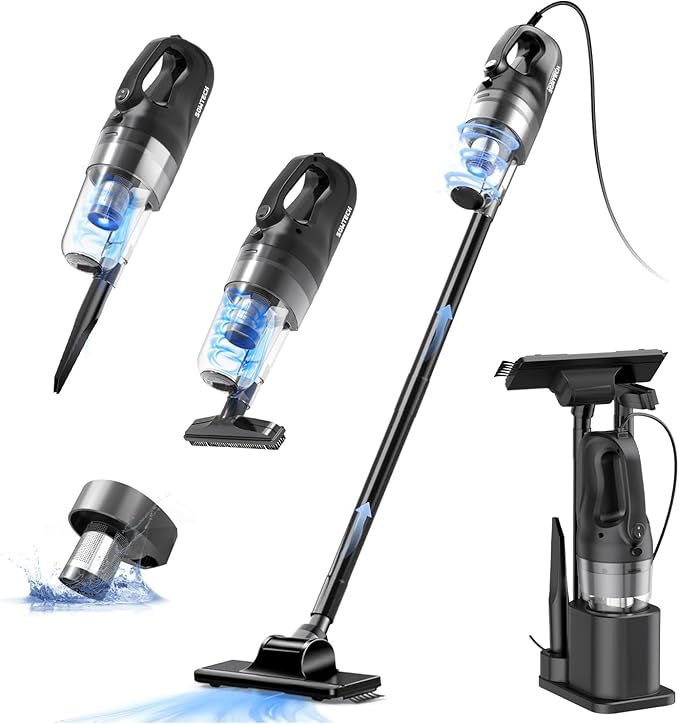 SOWTECH Corded Vacuum Cleaner Super Power Suction Stick Vacuum Cleaners for Home 6-in-1 Lightweight Hard Floor Vacuum Removable Handheld Vac Portable Vacuum for Pet Hair