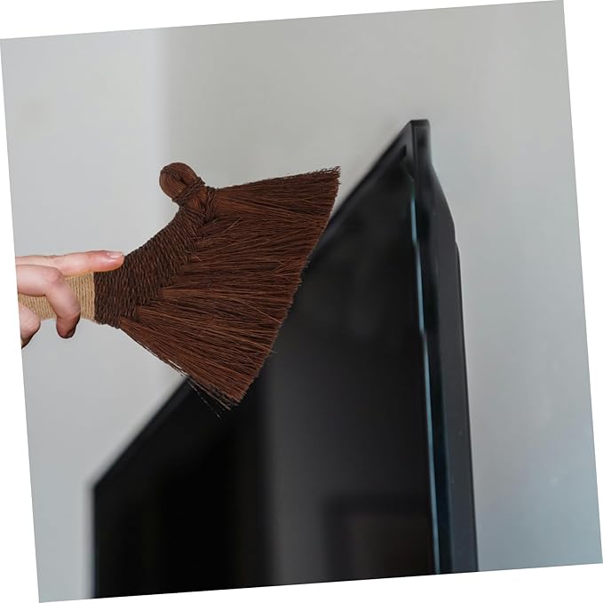 GLEAVI Desktop Cleaning Brush Soft Straw Broom for Dust Sweep Vietnamese Hand Broom Efficient for Home Office
