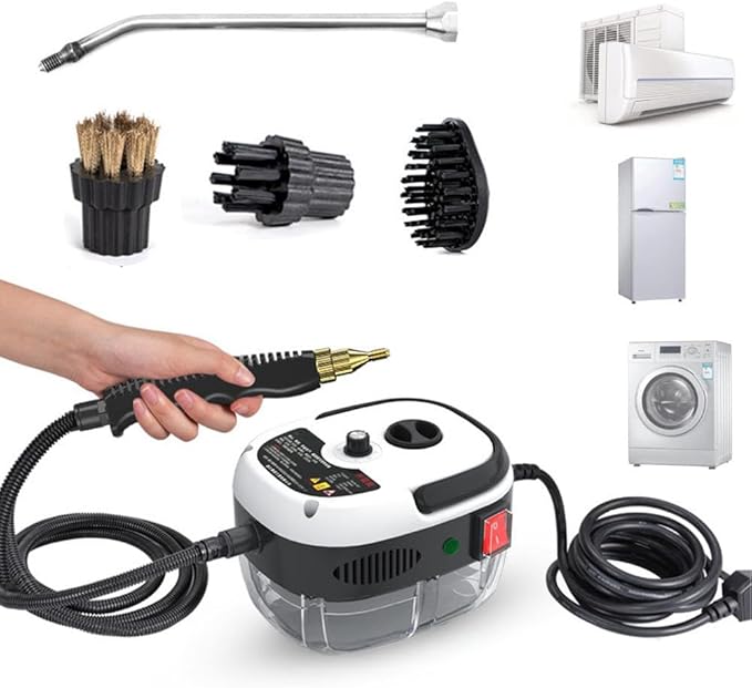 Handheld High-temperature Pressurized Steam Cleaner with 6-speed Steam Output Adjustment and a 3-brush Steam Cleaner That Quickly Generates High-temperature Steam for Kitchens Homes Furniture