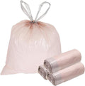 uxcell 160 Count Trash Bags with Drawstring 5.2 Gallon Garbage Bags Unscented Bathroom Trash Can Bin Liners Tear-Free Design for Home Office Kitchen Living Room Bedroom Car Pink