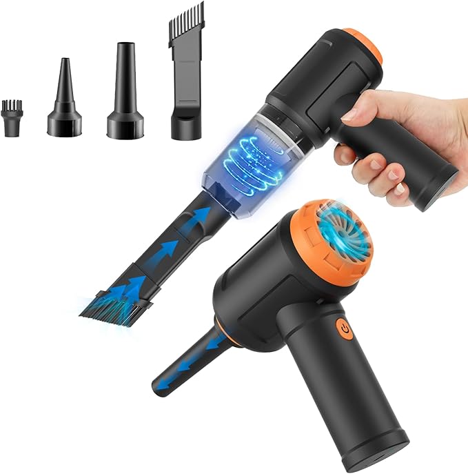 Air Duster - Computer Vacuum Cleaner - for Keyboard Cleaning- Cordless Canned Air- Powerful - Energy-Efficient(Air-01)