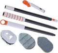 SAFIGLE 1set Multi-Functional Grout and Floor Cleaning Brush Ergonomic Handle for Bathroom Tile and Kitchen Includes Sturdy Hard Bristles and Replaceable for Deep Cleaning