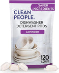 The Clean People Dishwasher Detergent Pods | Cuts Grease and Rinses Sparkling Clean | Residue-Free | Lavender 120 Pack